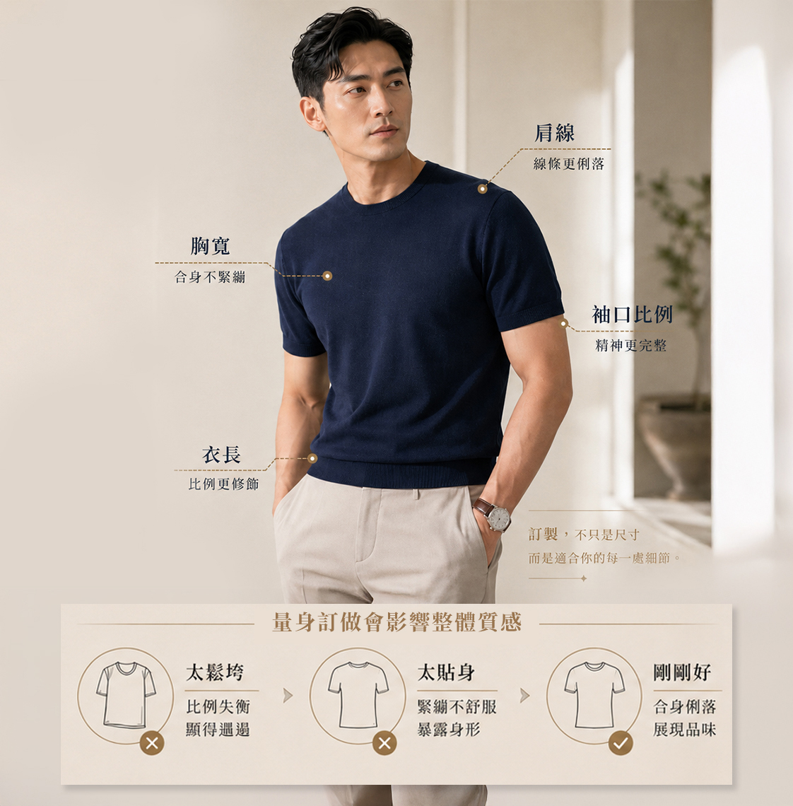 力群男士西服 (LeeCeen) 男士高級針織衫量身訂做服務，精準調整肩線、胸寬、衣長與袖口比例，打造合身俐落的優雅身形。